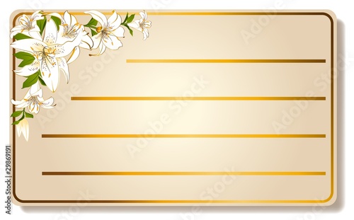 Quadro em tela abstract visiting-card with beautiful flowers