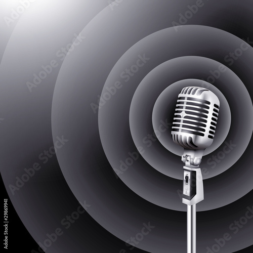 microphone black poster