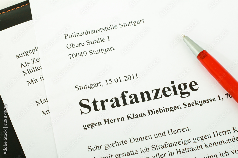Obraz premium Strafanzeige