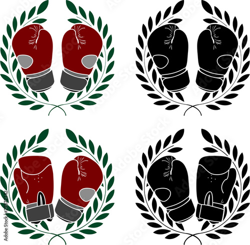 set of boxer gloves. stencils