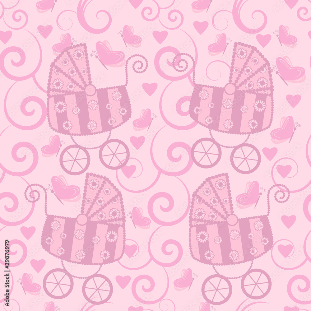 Fototapeta premium Seamless pattern for little girls