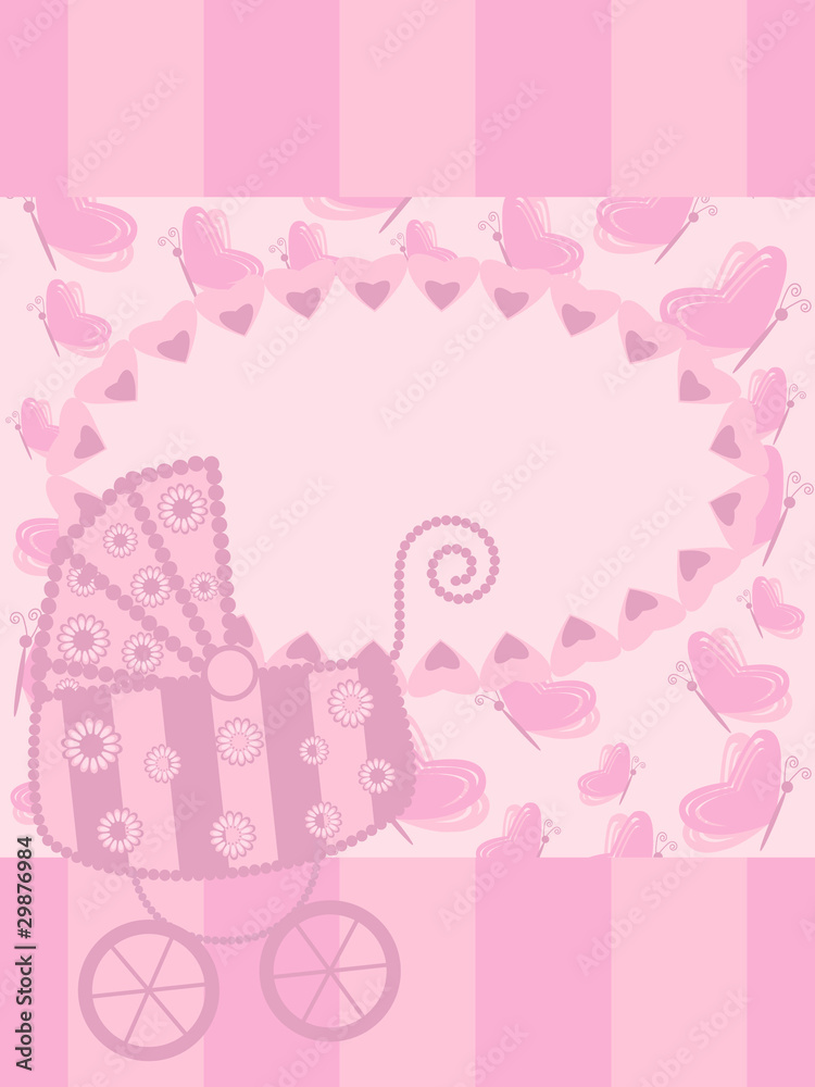 Baby girl arrival announcement card Baby girl arrival announcement card