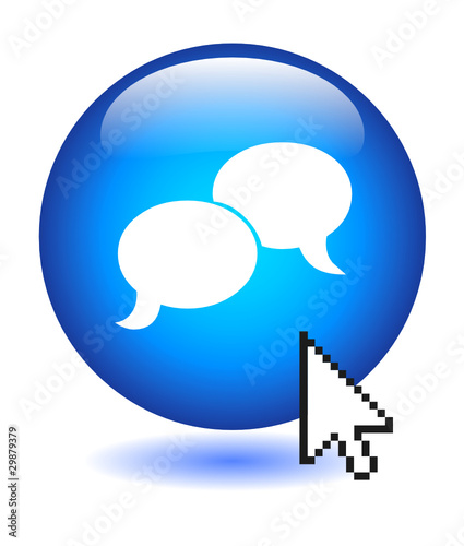 SPEECH BUBBLES Button (web forum chat testimonials opinions now)