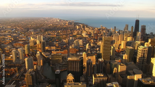 Time lapse Chicago Skyline at sunset