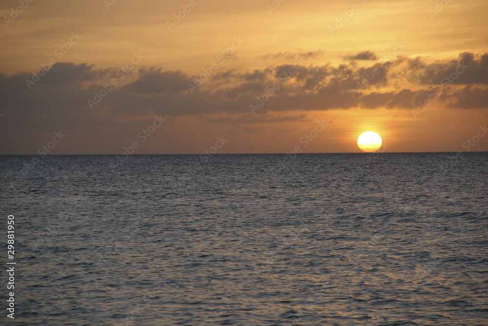 Ocean sunset horizontal