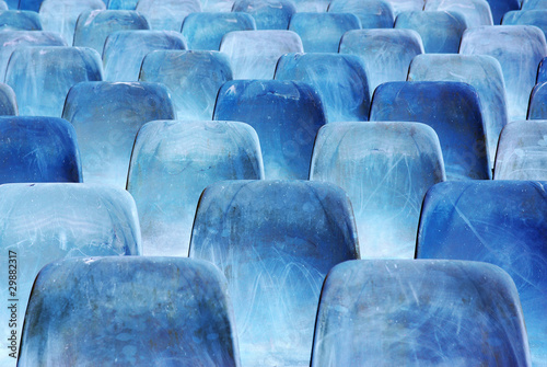 Rows of blue chairs