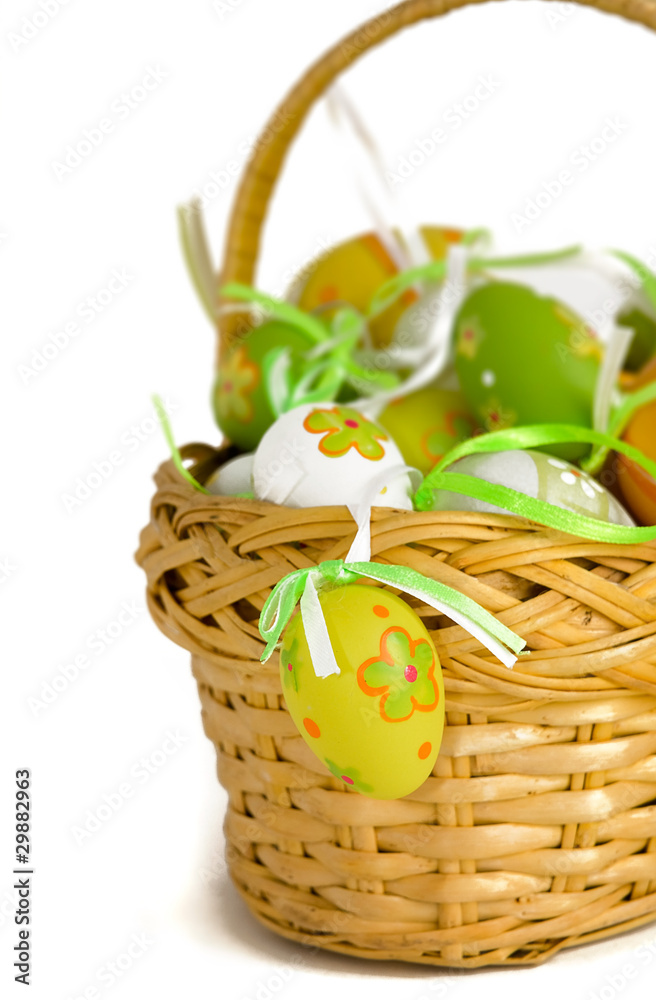 Easter eggs in basket Easter eggs in basket