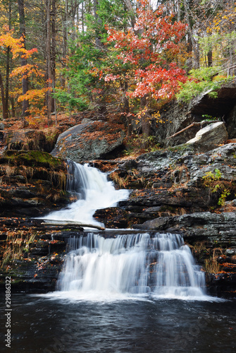 Autumn Waterfall in mountain