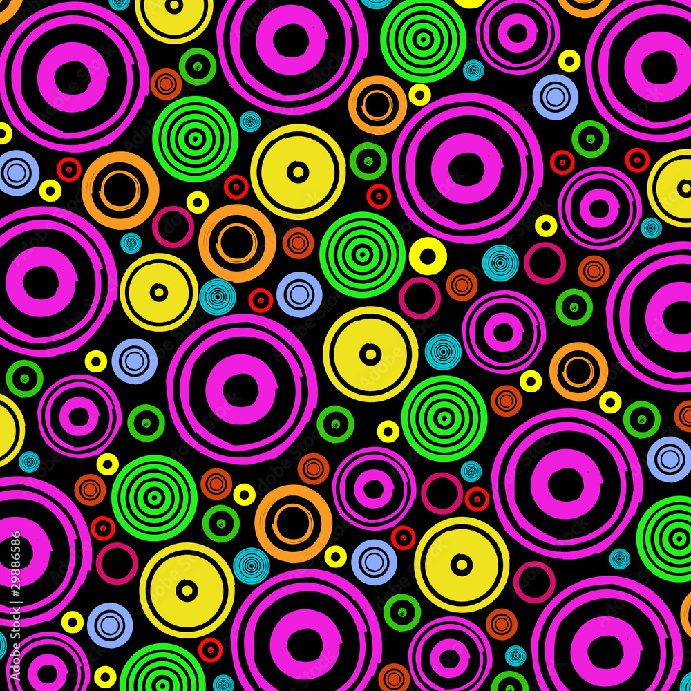 Abstract background with circles on black Abstract background with circles on black