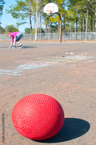 Canvastavla ball on playground