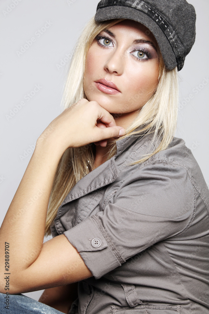 Happy fashion model with long hair. Happy fashion model with long hair.