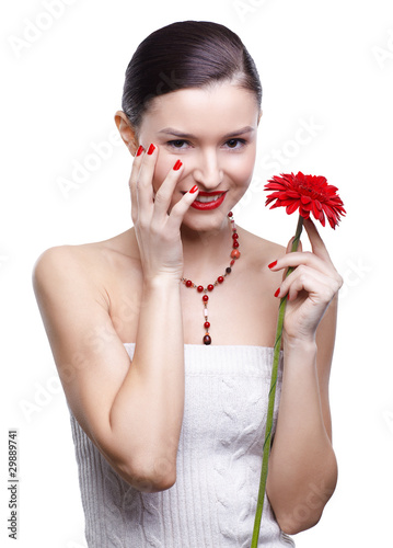 girl with gerbera flower