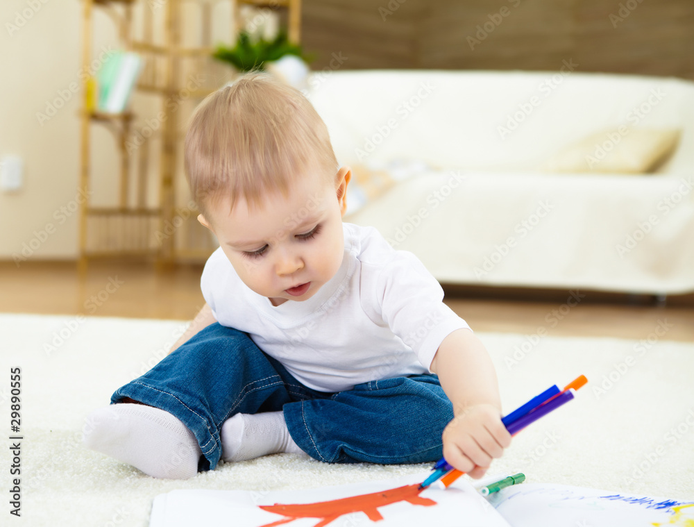 little boy drawing with color pencils little boy drawing with color pencils