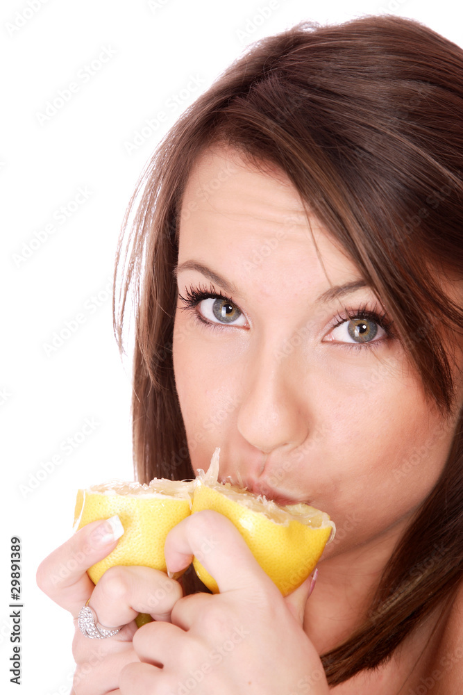 A pretty young woman with lemon A pretty young woman with lemon