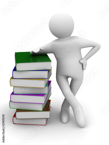 student with bale books. Is...