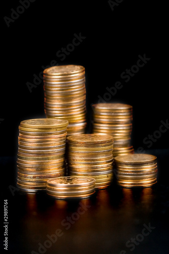 Piles of gold coins