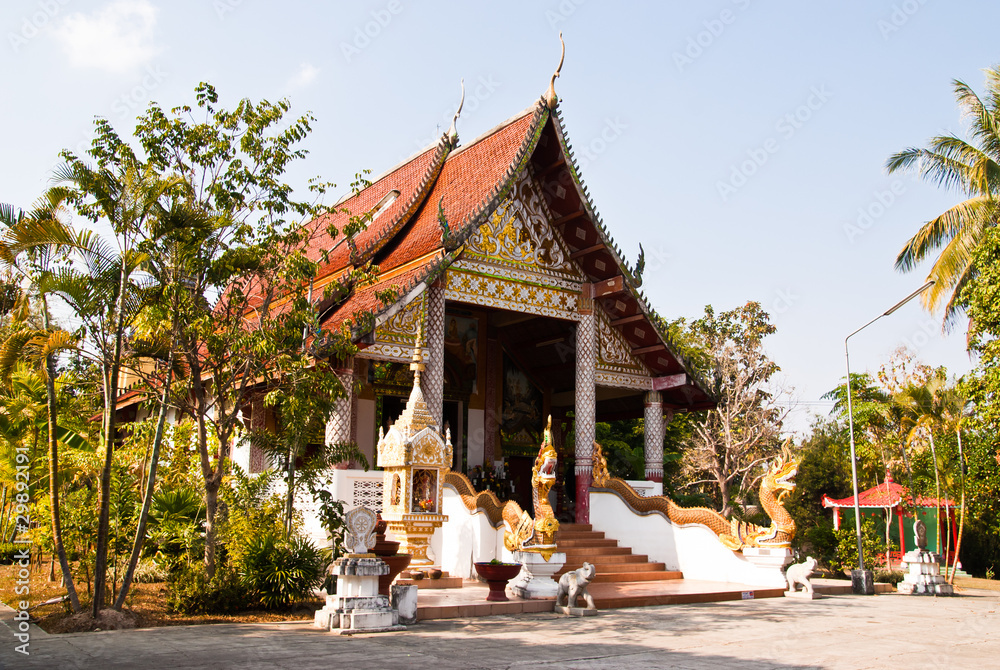 Buddhist temple in Chiangrai province of Thailand