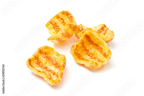 Bacon chips isolated