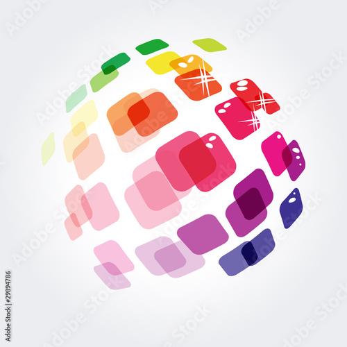 Abstract symbol made of different small squares