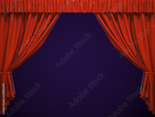 Theater curtain.  Presentation. Movies.
