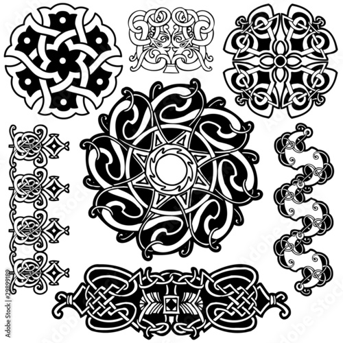 Celtic vector art-collection on a white background.