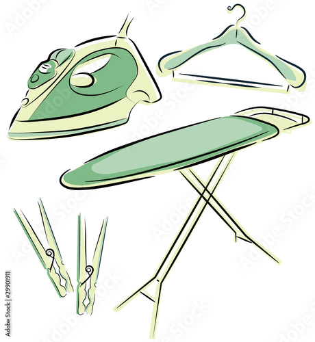 Ironing and Laundry Supplies, illustration