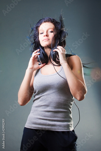 girl enjoys music
