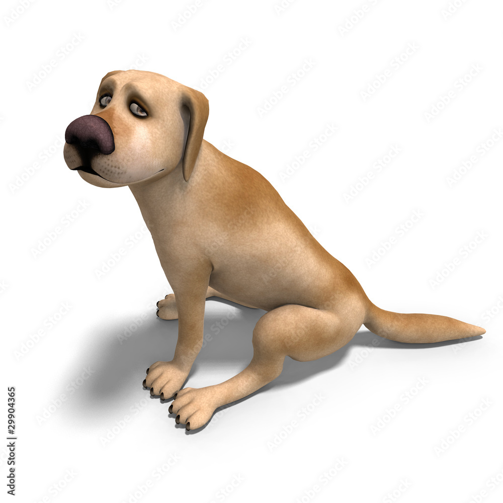 very funny cartoon dog is a little bit nuts. 3D rendering with Stock  Illustration | Adobe Stock