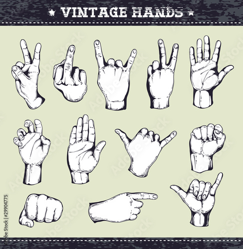Set of vintage hands