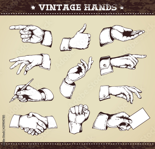 Set of vintage hands