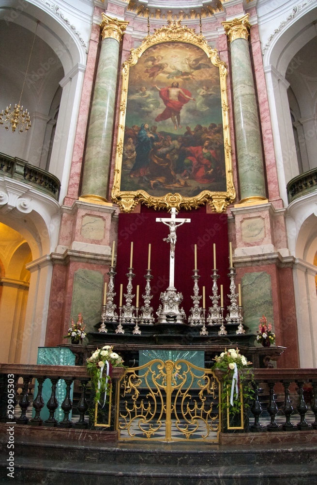 High altar of the baroque Katholische Hofkirche, Dresden