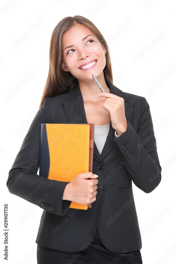 Real estate agent thinking - business decision Real estate agent thinking - business decision