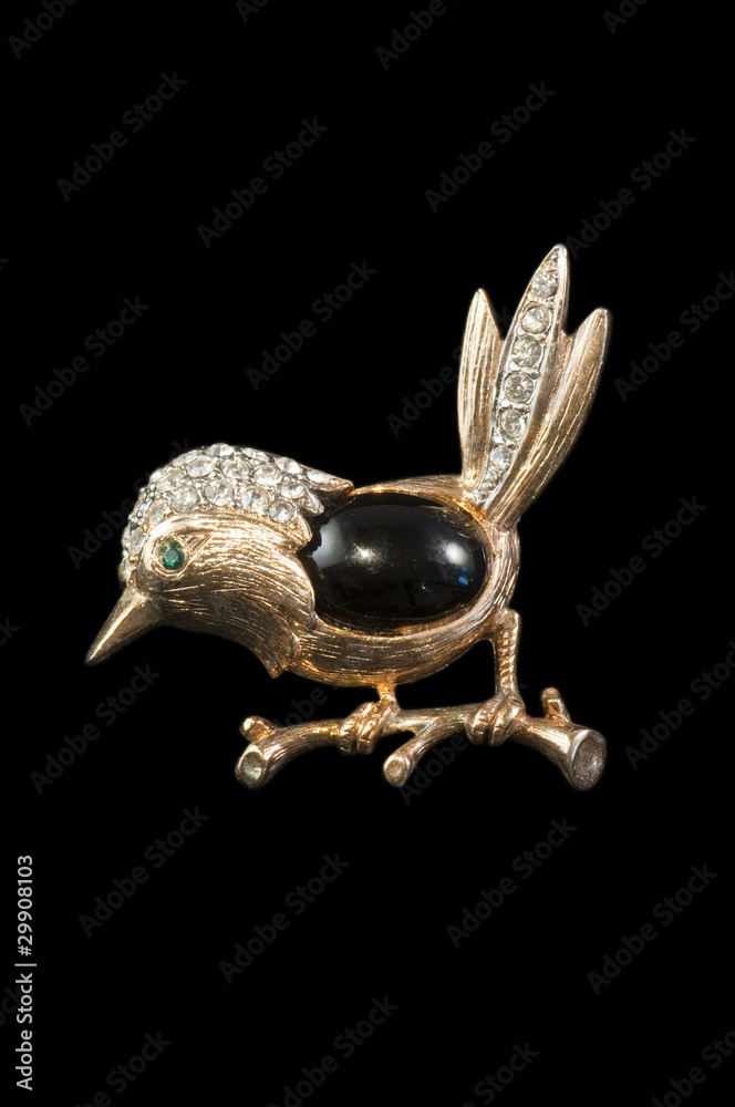 vintage bird brooch