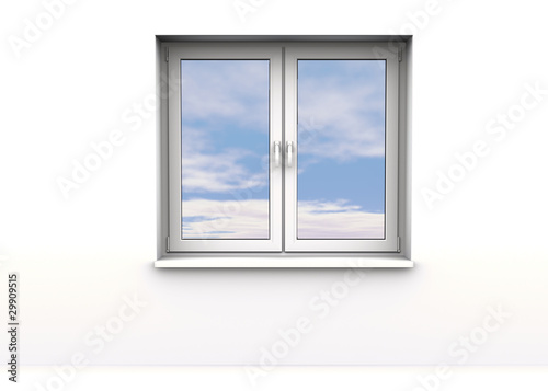 closed window  sky background