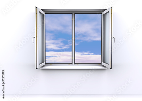 open window  sky background