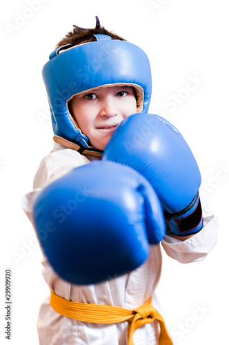 Boy with boxing gloves