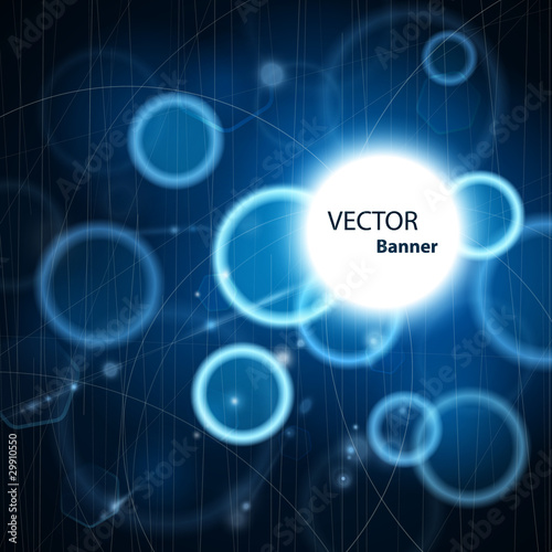 blue vector banner with space for Your text