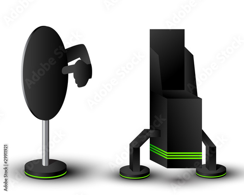 Two black display with pointer. Vector illustration.