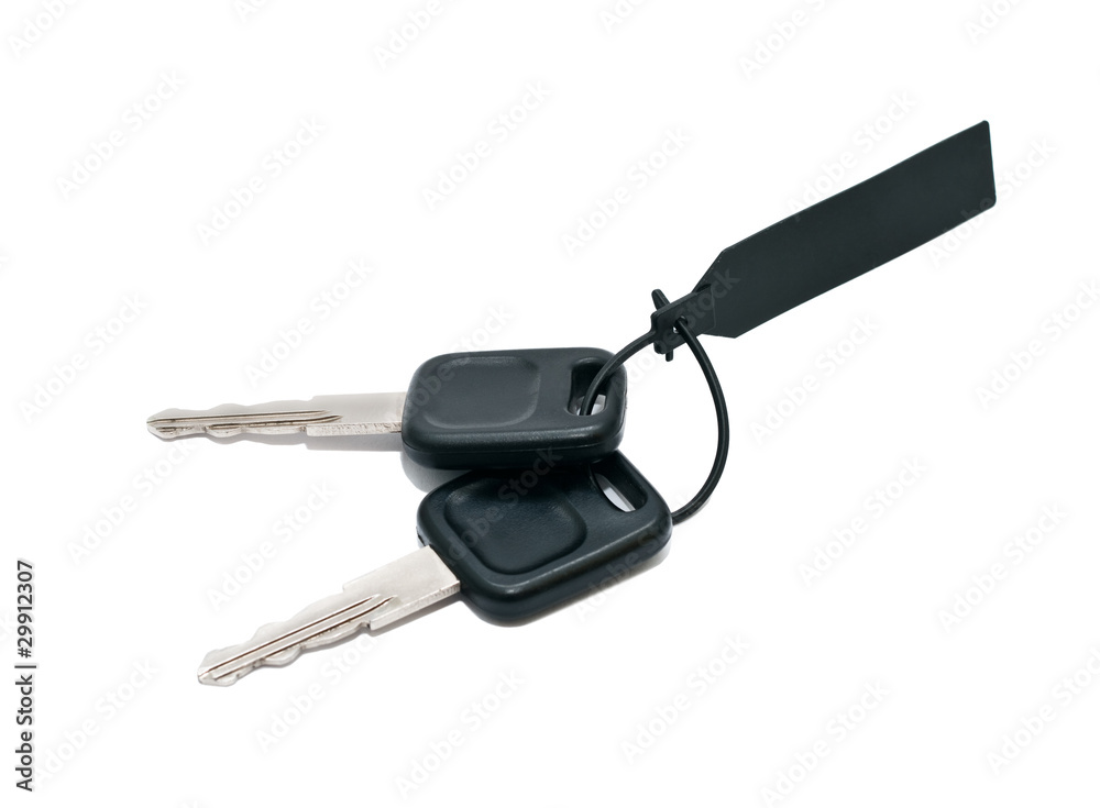 Bunch of car keys isolated on white background Bunch of car keys isolated on white background