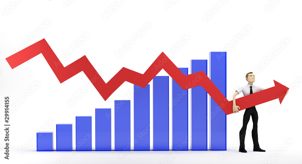 Businessman improves financial growth performance Businessman improves financial growth performance