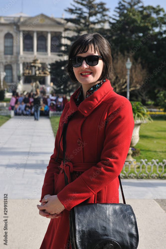 woman visit ancient istambul in turkey woman visit ancient istambul in turkey