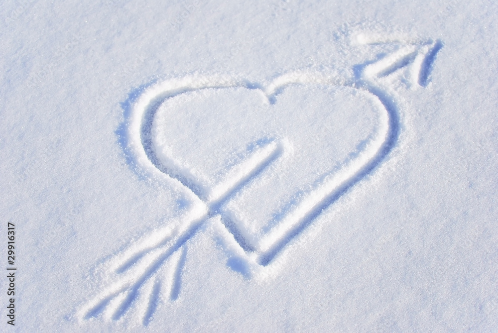 heart on the snow