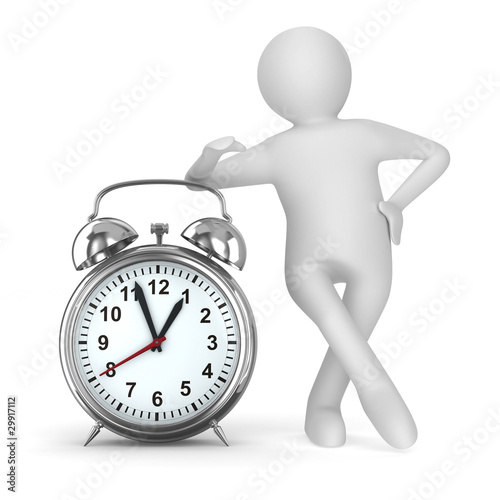 Alarm clock on white backgr...