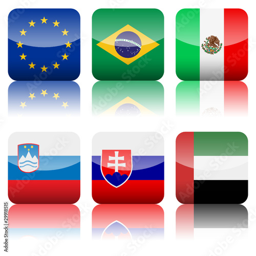 square national flags icon set 3