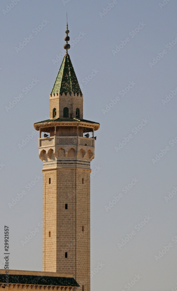 Minaret de la Grande Mosquée de Monastir - Tunisie Minaret de la Grande Mosquée de Monastir - Tunisie
