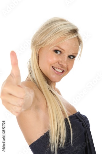 Beautiful Blonde Thumbs Up