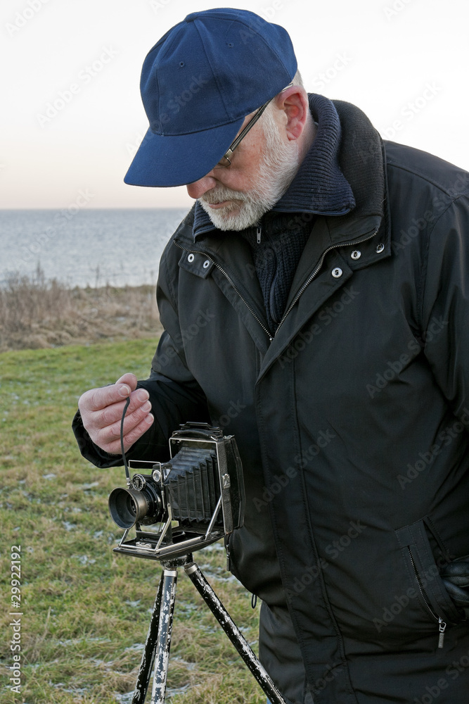 Photographer with Retro Camera