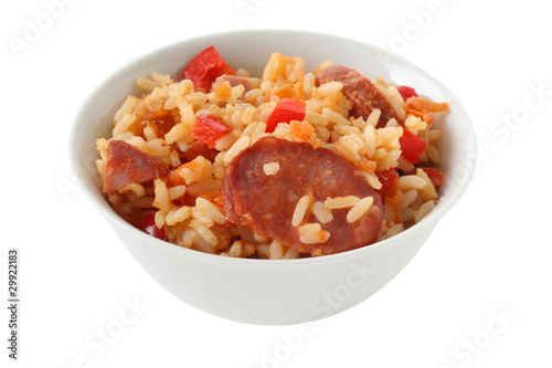 Rice with sausages