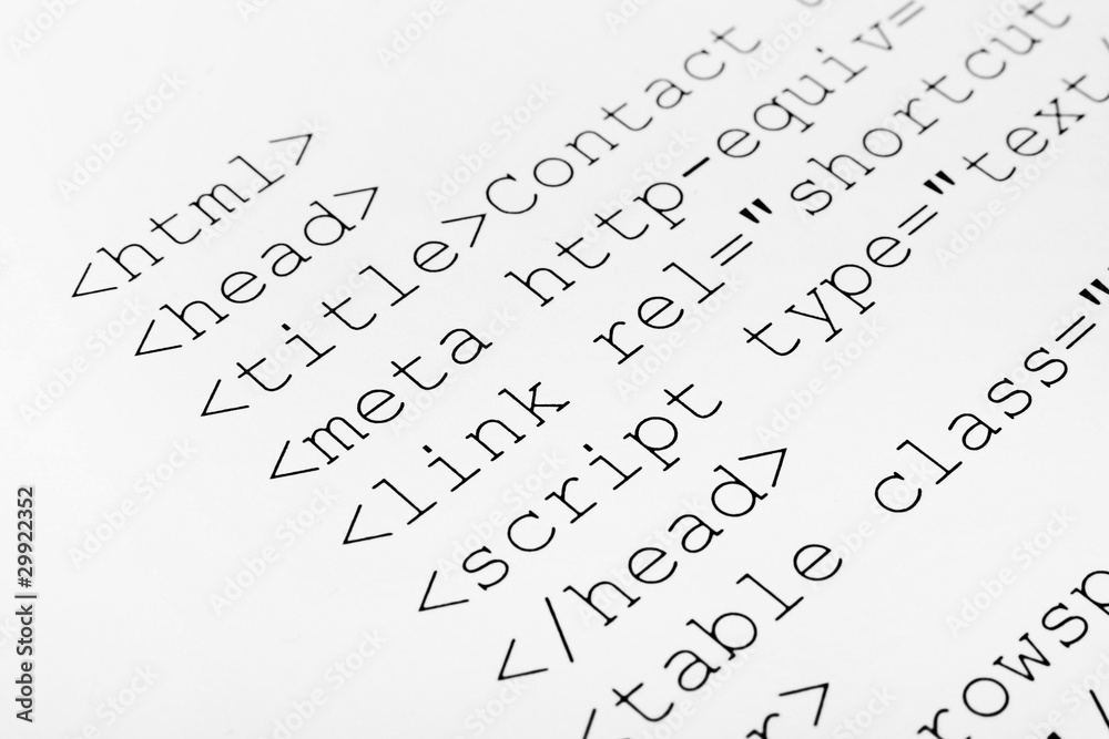Printed internet html code