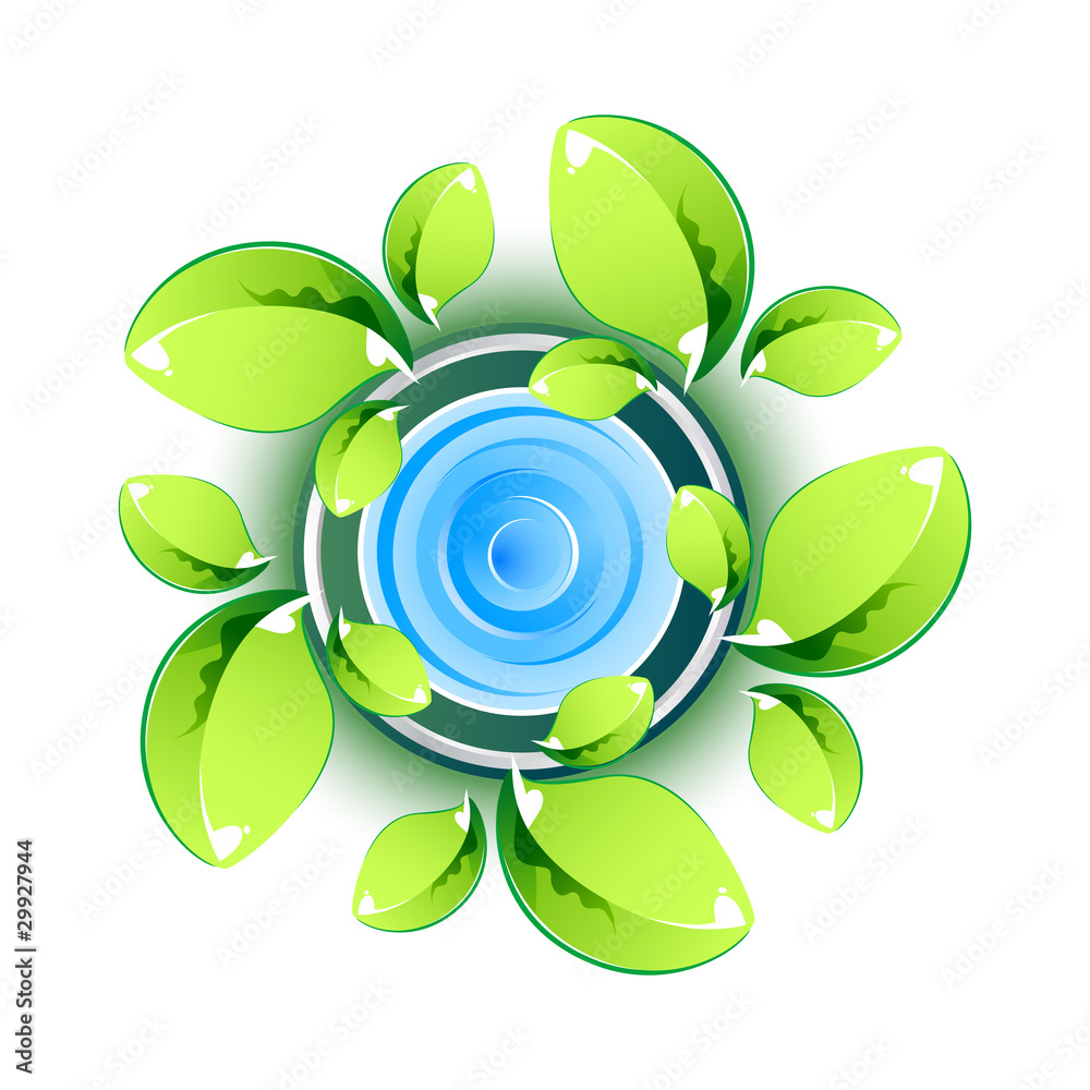 Green Leaves showing Eco Symbol